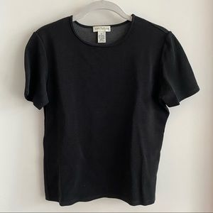 Ann Taylor Boxy Subtle Crop Ribbed Top